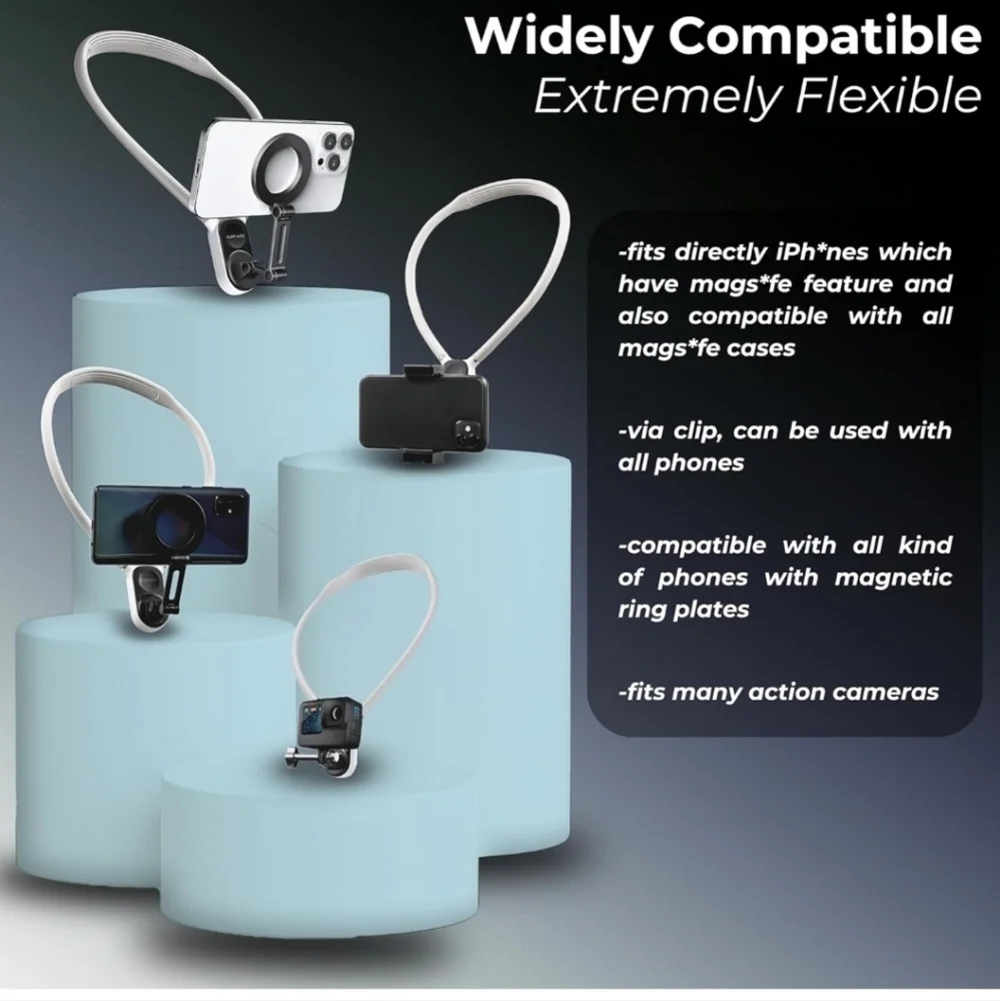 3in1 Magnetic Neck Phone Holder